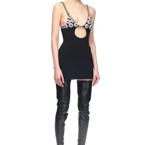 Crystal Flower Bra  Mini Bandage Dress